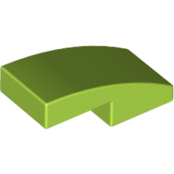 Brick Curved 2 × 1 No Studs [1/2 Bow] Lime