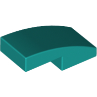 Brick Curved 2 × 1 No Studs [1/2 Bow] Dark Turquoise