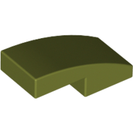 Brick Curved 2 × 1 No Studs [1/2 Bow] Olivgrün