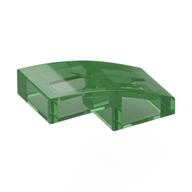 Brick Curved 2 × 1 No Studs [1/2 Bow] Trans-Green