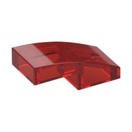 Brick Curved 2 × 1 No Studs [1/2 Bow] Transparent-Rot