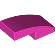 Brick Curved 2 × 1 No Studs [1/2 Bow] Dark Pink