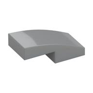 Brick Curved 2 × 1 No Studs [1/2 Bow] Metallic Silver