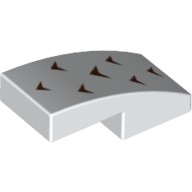 Brick Curved 2 × 1 No Studs with 7 Arrows print White