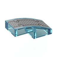 Brick Curved 2 × 1 No Studs with Silver Plating print Transparent-Hellblau
