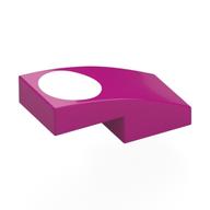 Brick Curved 2 × 1 No Studs with White Oval print Magenta