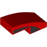 Brick Curved 2 × 1 No Studs with Black Side print Rot