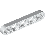 Technic Beam 1 × 5 Thin with Axle Holes on Ends White