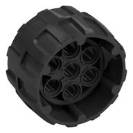 Wheel Hard Plastic, Treaded with 7 Pin Holes, Inner Ring (37mm D. x 22mm) Pearl Titanium