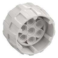 Wheel Hard Plastic, Treaded with 7 Pin Holes, Inner Ring (37mm D. x 22mm) Weiß