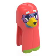 Minifig Head Special Dog with Blanket Coral with Medium Blue Face, Yellow Nose, White Eyebrows, Lavender Glasses print Coral