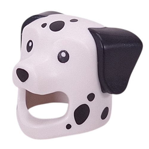 Costume / Mask, Dog with Black Dalmatian Spots, Ear print Weiß