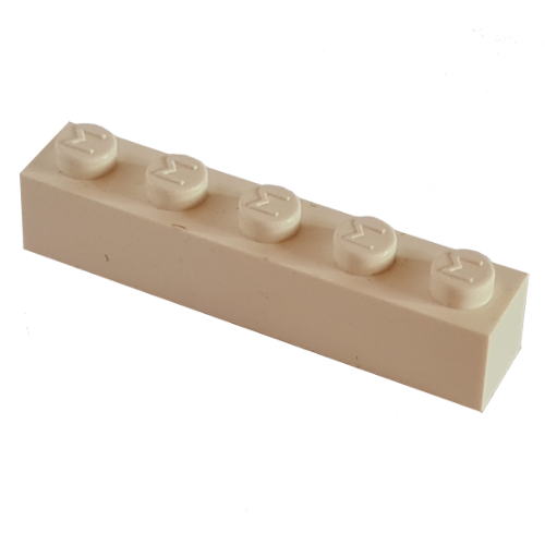 Modulex Brick 1 × 5 with M on Stud in Modulex White