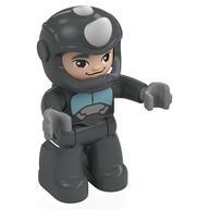 Duplo Figure Rhino, White Horn, Light Nougat Face, Armour Plating print Pearl Titanium