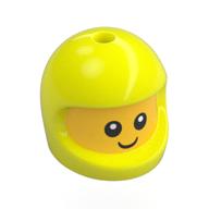 Minifig Head Special, Baby with Vibrant Yellow Helmet pattern, Face print Gelb