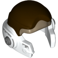Helmet Rebel with Check Protectors with Dark Brown and Dark Tan Print White