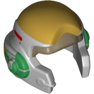 Helmet Rebel with Check Protectors with Green Ear Pieces Print Hellblaugrau