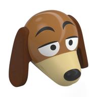 Animal Head, Dog with Slinky print Medium Nougat