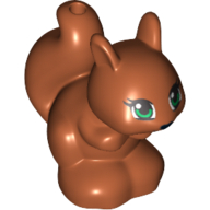 Animal, Squirrel with Green Eyes Print Dunkelorange