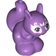 Animal, Squirrel with 1.5 Hole in Tail - Medium Lavender Eyes - Black Nose and Mouth - White Face Decorations Print (Mr. Spry) Medium Lavender
