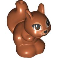 Animal, Squirrel with Brown Eyes, Black Nose with Heart Dunkelorange