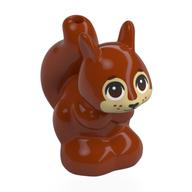 Animal, Squirrel with Tan Face, Dark Brown Eyes print Dunkelorange
