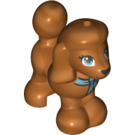 Animal, Dog, Poodle with Medium Blue Ribbon [No Color/Any Color]