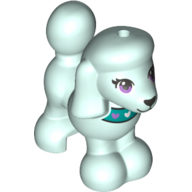 Animal, Dog, Poodle with Purple Bow, Blue Eyes, Black Nose and Mouth Print