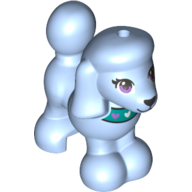 Animal, Dog, Poodle with Purple Bow, Blue Eyes, Black Nose and Mouth Print [No Color/Any Color]