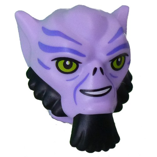 Head Special, Garazeb (Zeb) Orrelios with Dark Purple Line, Lime Eyes, Black Beard, Sideburns print Lavender