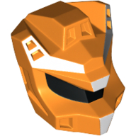 Minifig Head Special, Robot, Galaxy Squad with Black Visor and White Forehead Print Orange