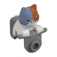 Creature Head, White Cat on Motor Cycle with Sand Blue/Dark Orange Head Mattsilber