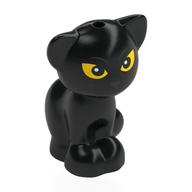 Animal, Cat, Sitting with Yellow Eyes, Mean Stare print Black