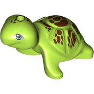 Animal, Turtle with Reddish Brown Spots Print Limette