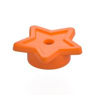 Tile, Star with Stud Holder, Pin Hole Orange