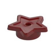 Tile, Star with Stud Holder, Pin Hole Dunkelrot