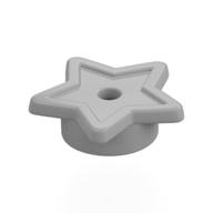 Tile, Star with Stud Holder, Pin Hole Metallic Silver