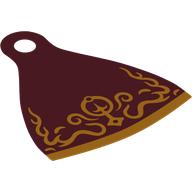 Neckwear Cape, One Top Hole with Orange Decorations print Dark Red