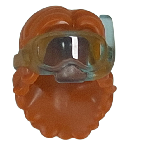 Hair Long with Diving Mask Trans-Light Blue Pattern Dunkelorange