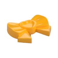 Headwear Accessory Bow with Heart, Long Ribbon and Pin Bright Light Orange
