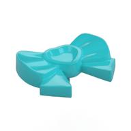 Headwear Accessory Bow with Heart, Long Ribbon and Pin Medium Azure