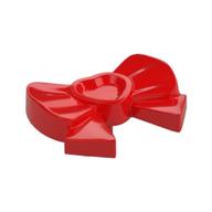 Headwear Accessory Bow with Heart, Long Ribbon and Pin Rot