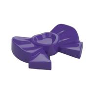 Headwear Accessory Bow with Heart, Long Ribbon and Pin Dunkellila