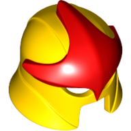 Helmet with Eye and Mouth Slits with Red Star Print Gelb
