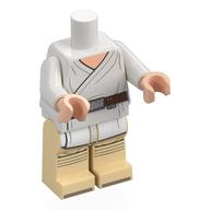 Minifig Body with SMART Tag, Tatooine Luke Skywalker White
