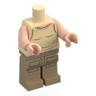 Minifig Body with SMART Tag, Dagobah Luke Skywalker Tan