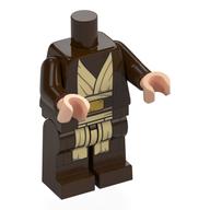 Minifig Body with SMART Tag, Obi-Wan Kenobi Dunkelbraun