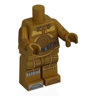 Minifig Body with SMART Tag, C-3PO Pearl Gold