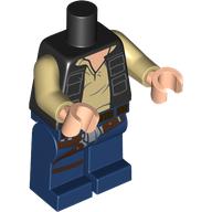 Minifig Body with SMART Tag, Han Solo Black