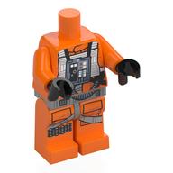 Minifig Body with SMART Tag, X-Wing Pilot / Luke Skywalker Orange